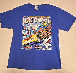 Talladega AL Ice Bowl Short Dirt Track Kart tst 2011 Blue T Shirt 20th Anniv